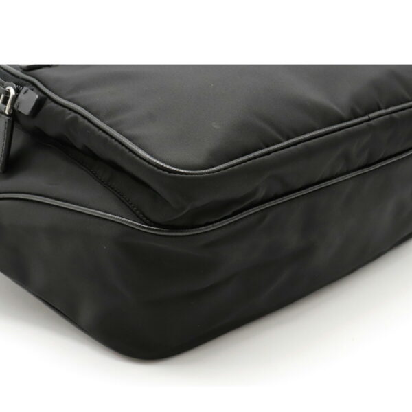 12110735 2 Prada Vela Nylon Leather Messenger Bag Nero Black