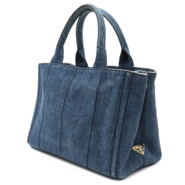 12110858 1 Prada Canapa Denim Tote Bag Bleu Blue