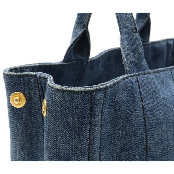 12110858 5 Prada Canapa Denim Tote Bag Bleu Blue