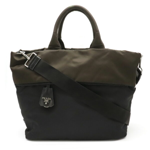 12110866 Prada Tessuto Double Reversible Nylon Tote Bag Nero Black