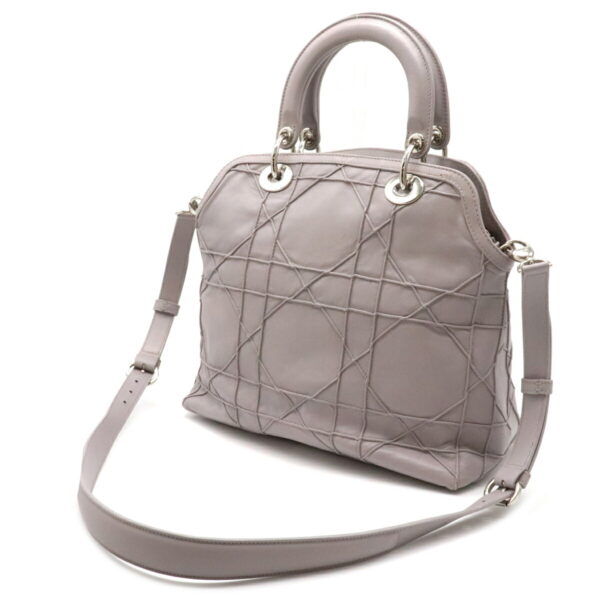 12110953 1 Christian Dior Granville Cannage Handbag 2WAY Leather Light Purple