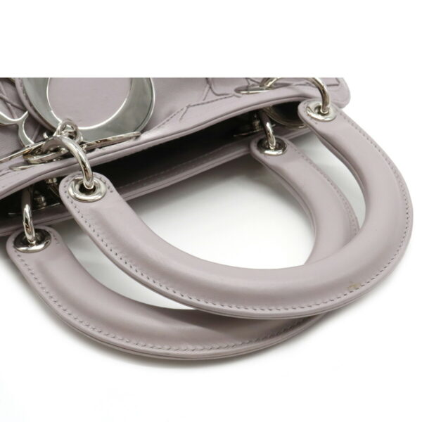 12110953 3 Christian Dior Granville Cannage Handbag 2WAY Leather Light Purple