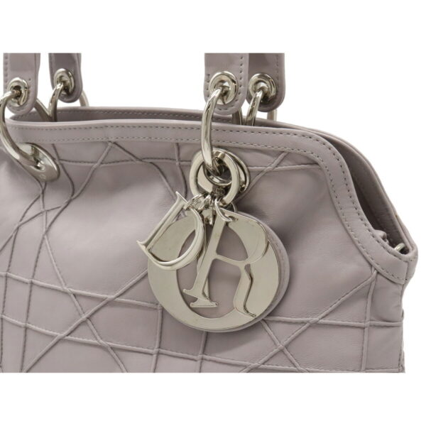 12110953 5 Christian Dior Granville Cannage Handbag 2WAY Leather Light Purple