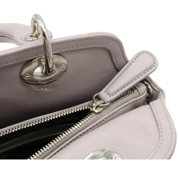 12110953 6 Christian Dior Granville Cannage Handbag 2WAY Leather Light Purple