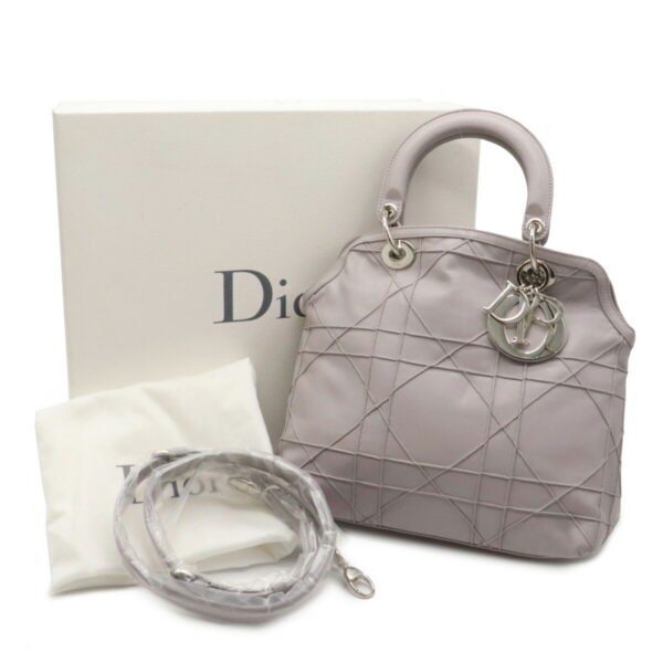 12110953 8 Christian Dior Granville Cannage Handbag 2WAY Leather Light Purple