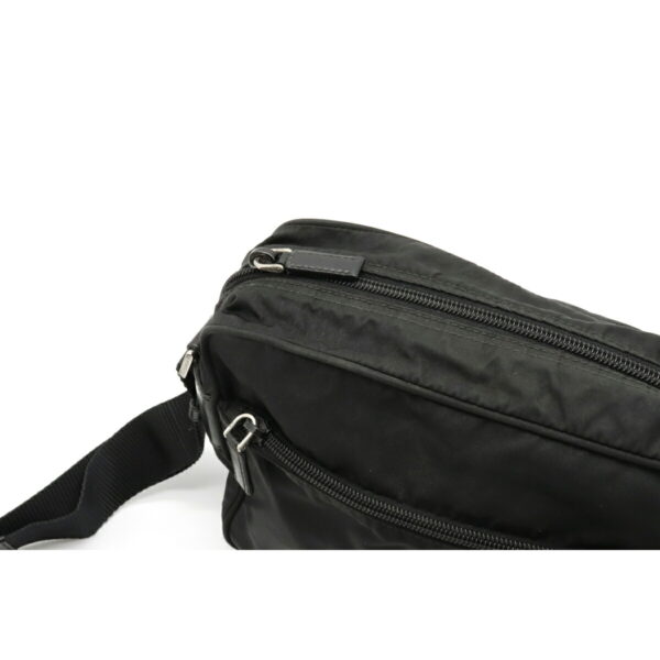 12111181 6 Prada Nylon Leather Crossbody Bag Nero Black