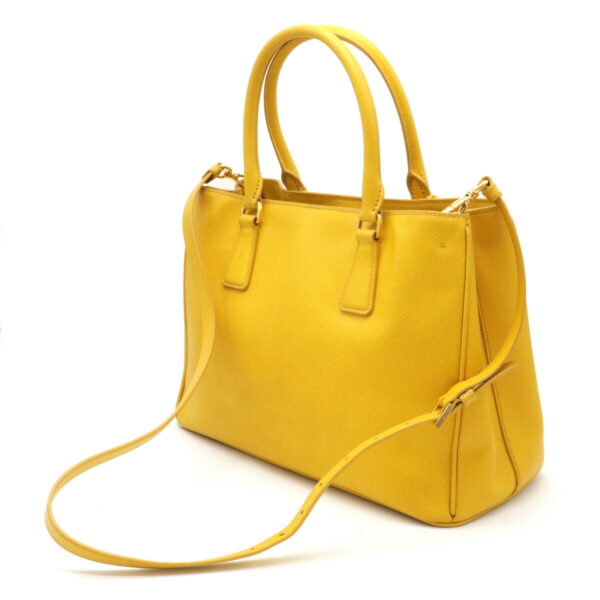 12111252 1 Prada Saffiano Leather 2WAY Shoulder Bag Yellow