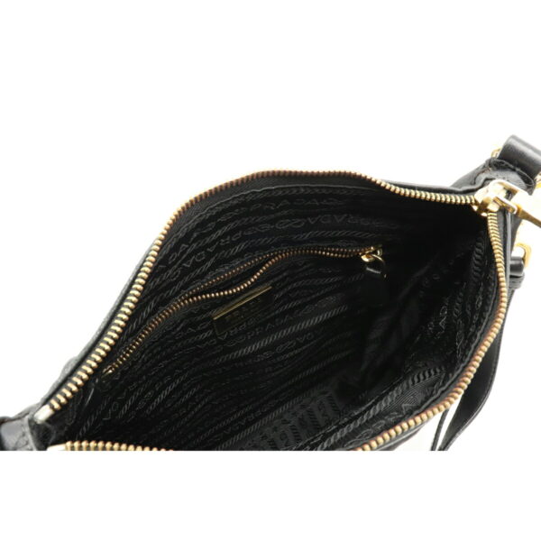 12111364 4 Prada Nylon Leather Crossbody Bag Nero Black