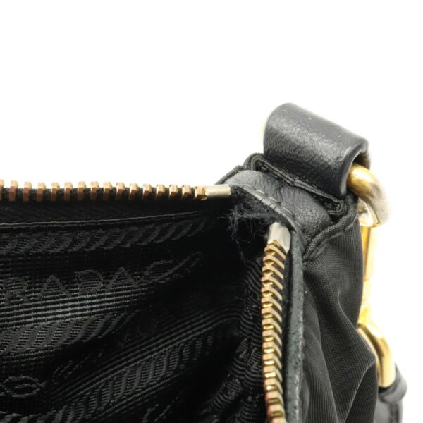 12111364 5 Prada Nylon Leather Crossbody Bag Nero Black