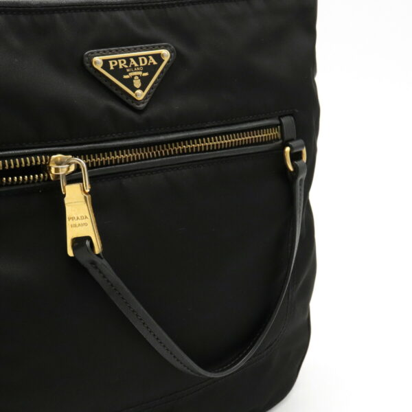 12111364 8 Prada Nylon Leather Crossbody Bag Nero Black