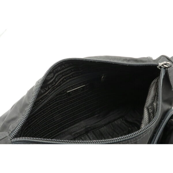 12111365 4 Prada Nylon Leather Messenger Bag Nero Black