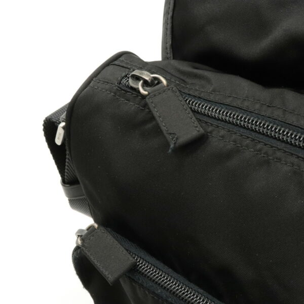 12111365 5 Prada Nylon Leather Messenger Bag Nero Black