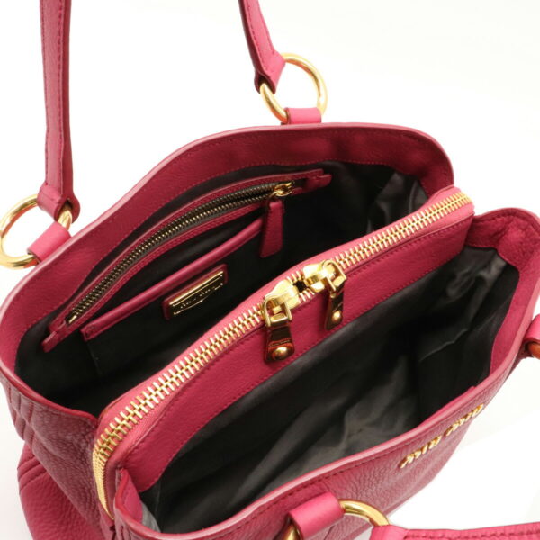 12111369 4 Miu Miu Shoulder Bag Leather Peonia Pink