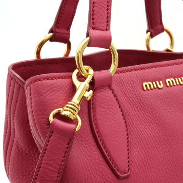 12111369 6 Miu Miu Shoulder Bag Leather Peonia Pink