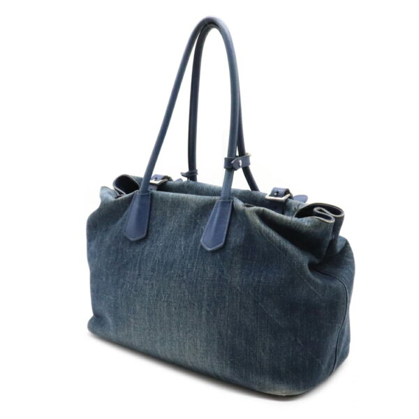 12120106 1 Prada Saffiano Denim Shoulder Tote Bag Blue