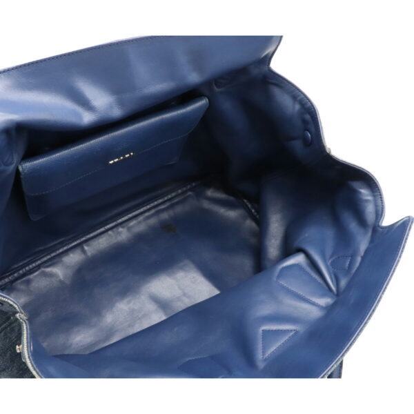 12120106 4 Prada Saffiano Denim Shoulder Tote Bag Blue