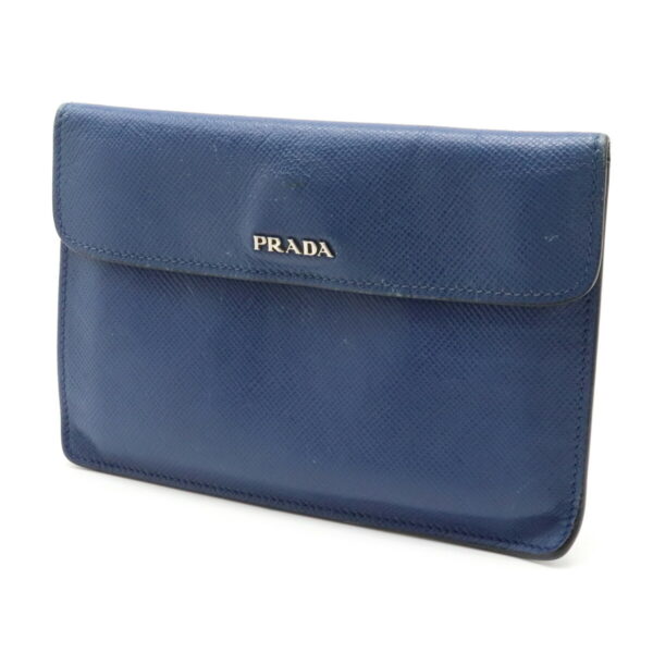 12120106 8 Prada Saffiano Denim Shoulder Tote Bag Blue