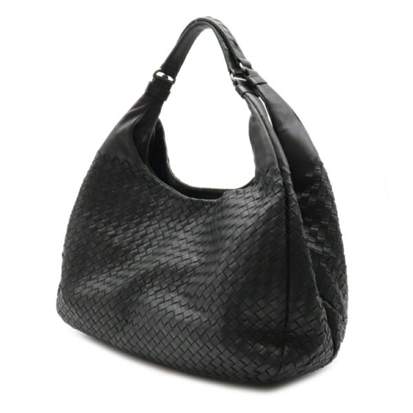 12120107 1 Bottega Veneta Intrecciato Campana Large Shoulder Bag Black