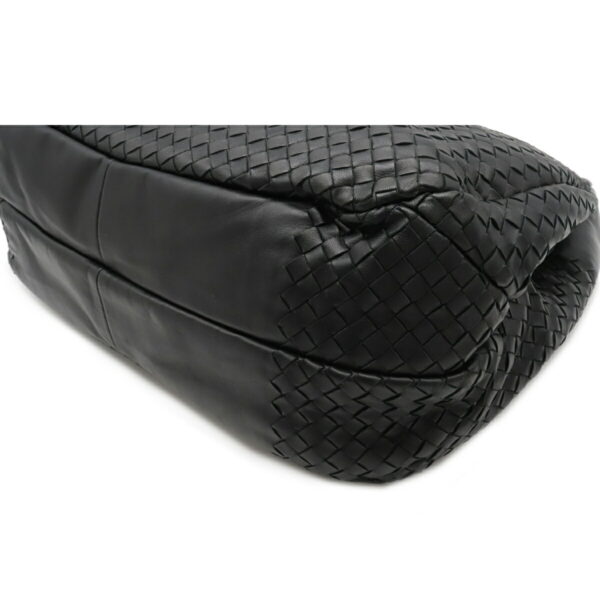 12120107 2 Bottega Veneta Intrecciato Campana Large Shoulder Bag Black