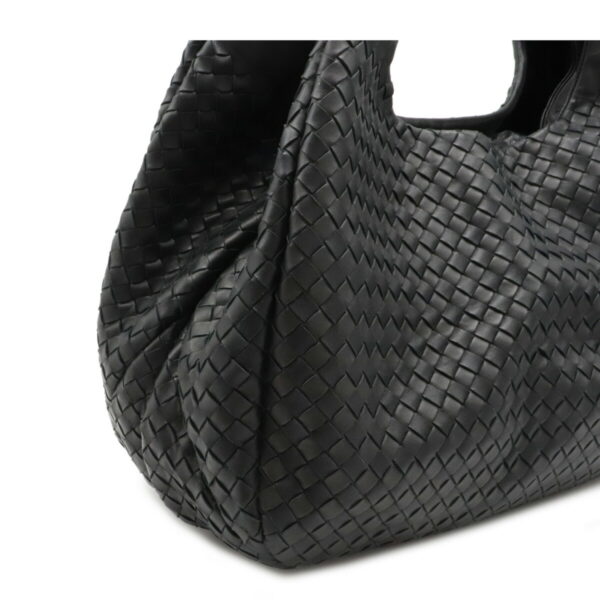 12120107 6 Bottega Veneta Intrecciato Campana Large Shoulder Bag Black