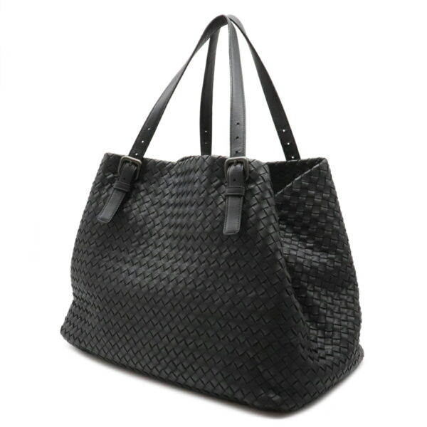 12120109 1 Bottega Veneta Intrecciato Chesta Large Tote Bag Black