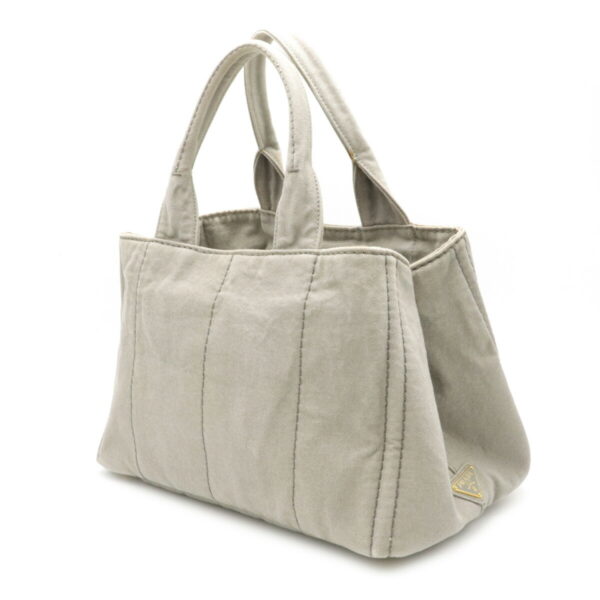 12120131 1 Prada Canapa Denim Tote Bag Nube Light Gray