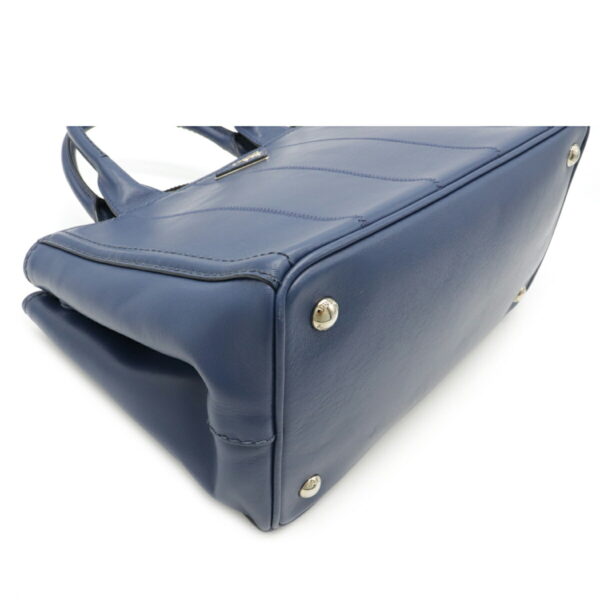 12120160 2 Prada 2WAY Soft Calf Leather Tote Bag Navy Blue