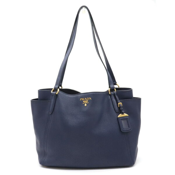 12120194 Prada Diano Leather Shoulder Bag Inchiostro Navy Blue