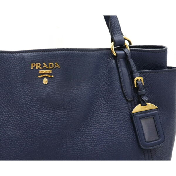 12120194 6 Prada Diano Leather Shoulder Bag Inchiostro Navy Blue