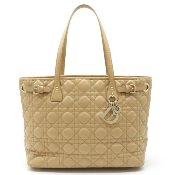 12120239 Christian Dior Lady Dior Panarea Tote Bag Leather Beige