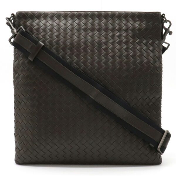 12120268 Bottega Veneta Intrecciato Shoulder Bag Leather Brown Black