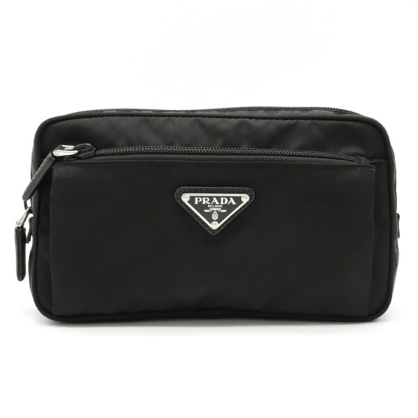 12120389 Prada Nylon Waist Bag Nero Black