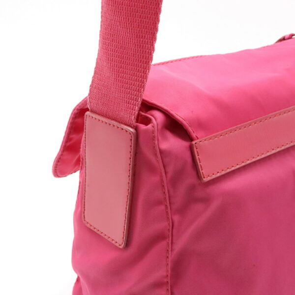 12120716 3 Prada Vela Nylon Leather Crossbody Bag Peonia Pink