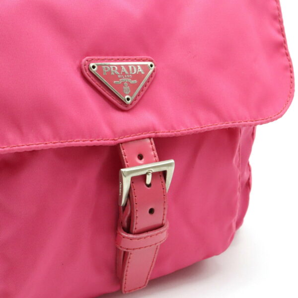 12120716 5 Prada Vela Nylon Leather Crossbody Bag Peonia Pink