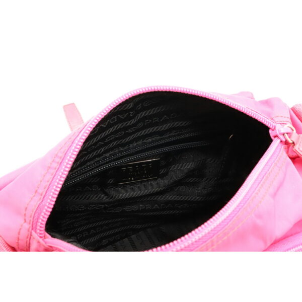 12120716 7 Prada Vela Nylon Leather Crossbody Bag Peonia Pink