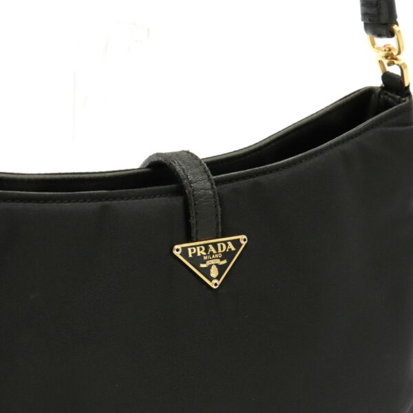 12120855 6 Prada Nylon Leather Accessory Pouch Nero Black