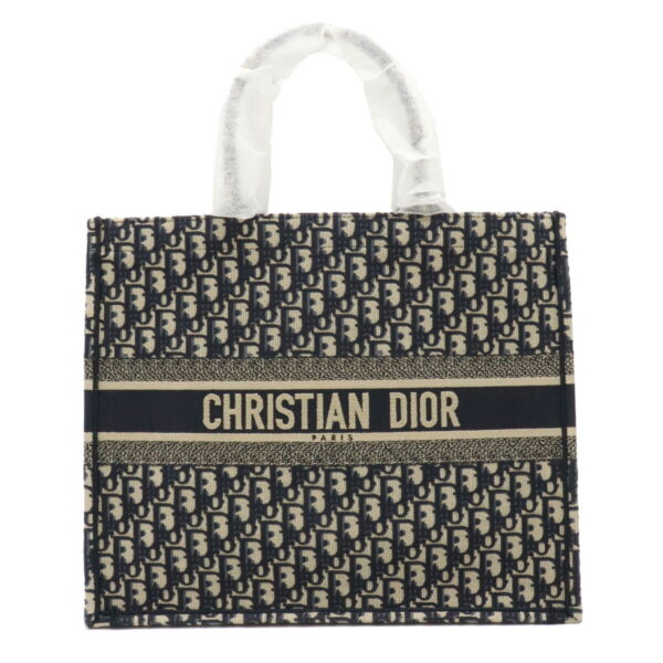 12120874 Christian Dior Oblique Embroidery Book Tote Canvas