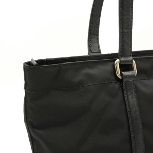 12120891 6 Prada Nylon Leather Tote Bag Nero Black