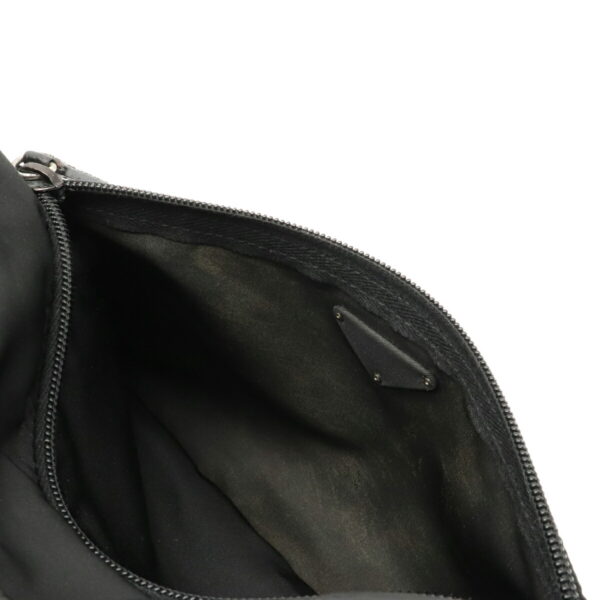 12120907 7 Prada Nylon Leather Crossbody Bag Nero Black