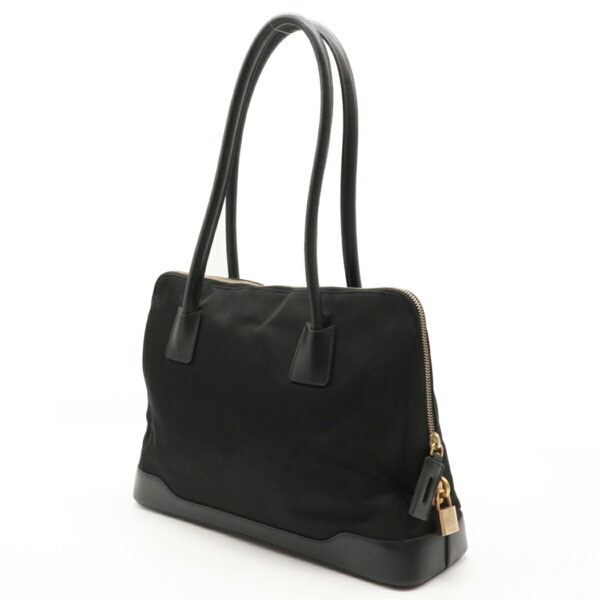 12120910 1 Prada Nylon Leather Shoulder Tote Bag Nero Black