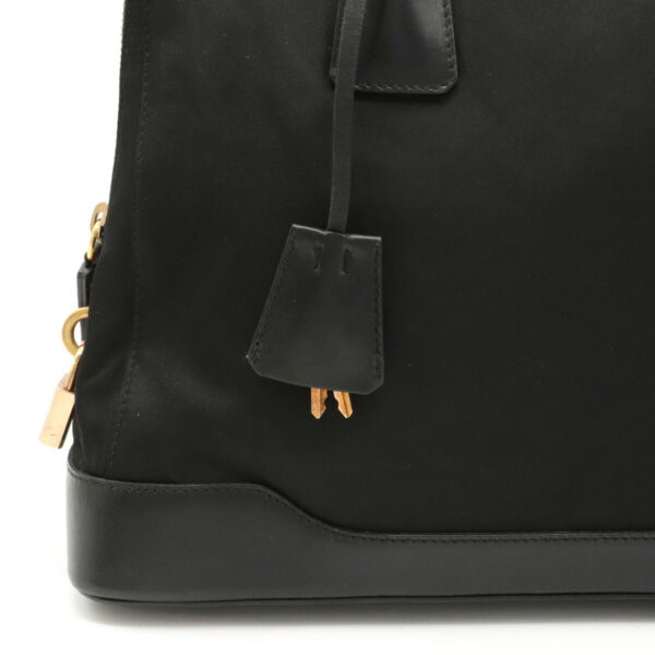 12120910 6 Prada Nylon Leather Shoulder Tote Bag Nero Black