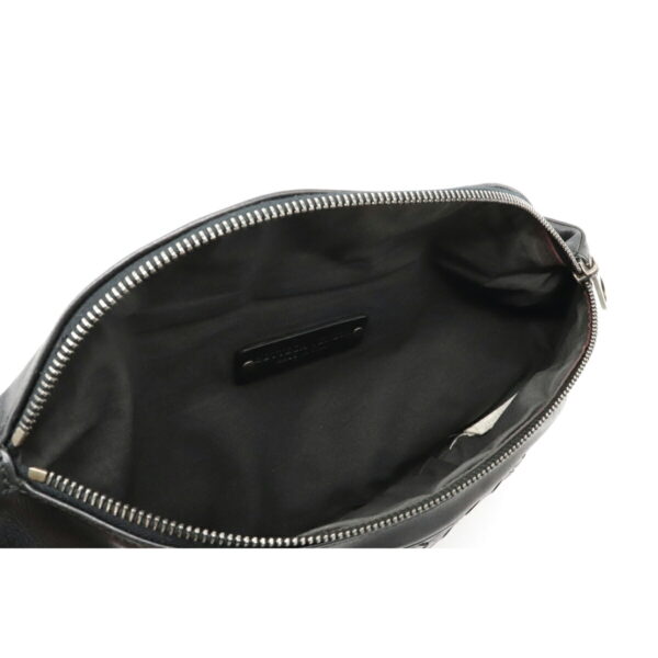 12121015 4 Bottega Veneta Intrecciato Body Bag Waist Bag Leather Black