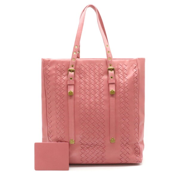 12121018 Bottega Veneta Intrecciato Tote Bag Shoulder Pink