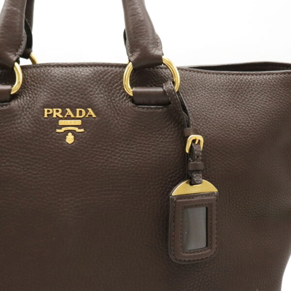 12121033 8 Prada 2WAY Leather Shoulder Bag Brown