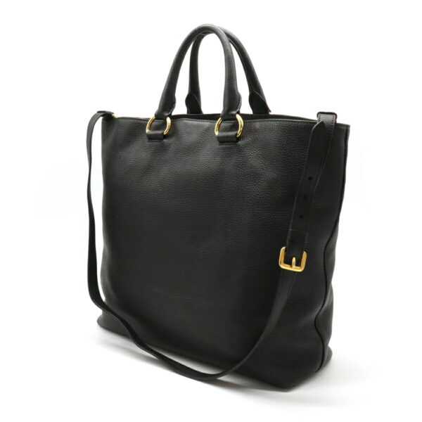 12121078 1 Prada 2WAY Leather Shoulder Tote Bag Nero Black