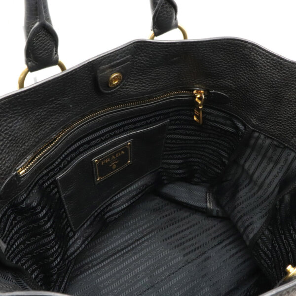 12121078 4 Prada 2WAY Leather Shoulder Tote Bag Nero Black