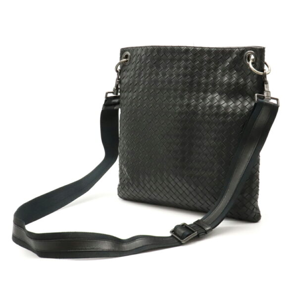 12121105 1 Bottega Veneta Intrecciato Shoulder Bag Leather Black