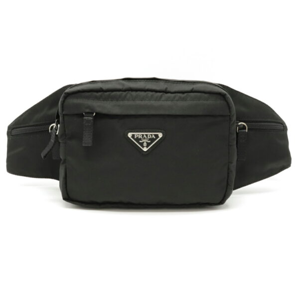 12130162 Prada Nylon Waist Pouch Nero Black