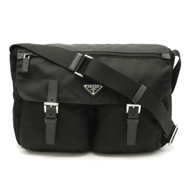 12130176 Prada Nylon Messenger Crossbody Bag Nero Black