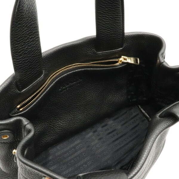 12130181 4 Prada Punched Leather Tote Bag Nero Black